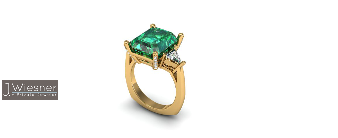 la jolla custom emerald engagement ring design