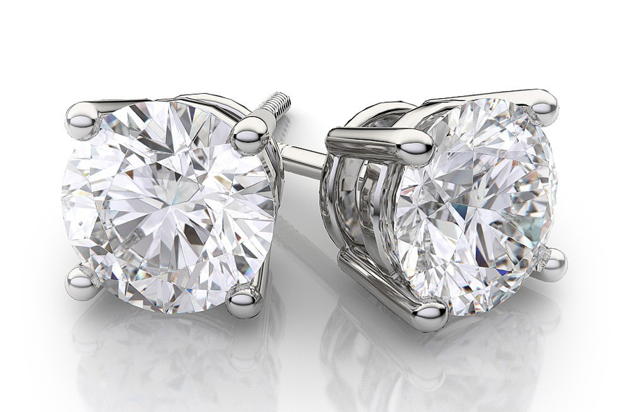 round diamond stud earrings I color