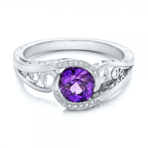 custom purple sapphire engagement ring