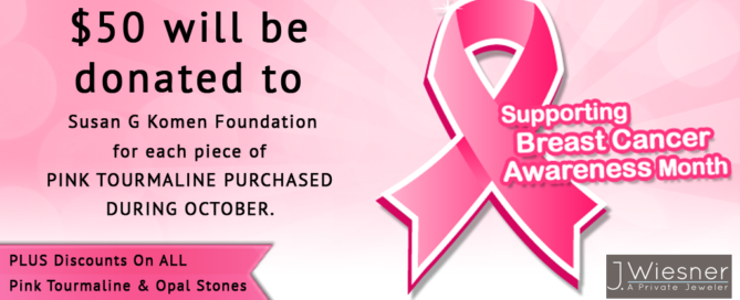 pink tourmaline jewelry sale for breast cancer awareness month