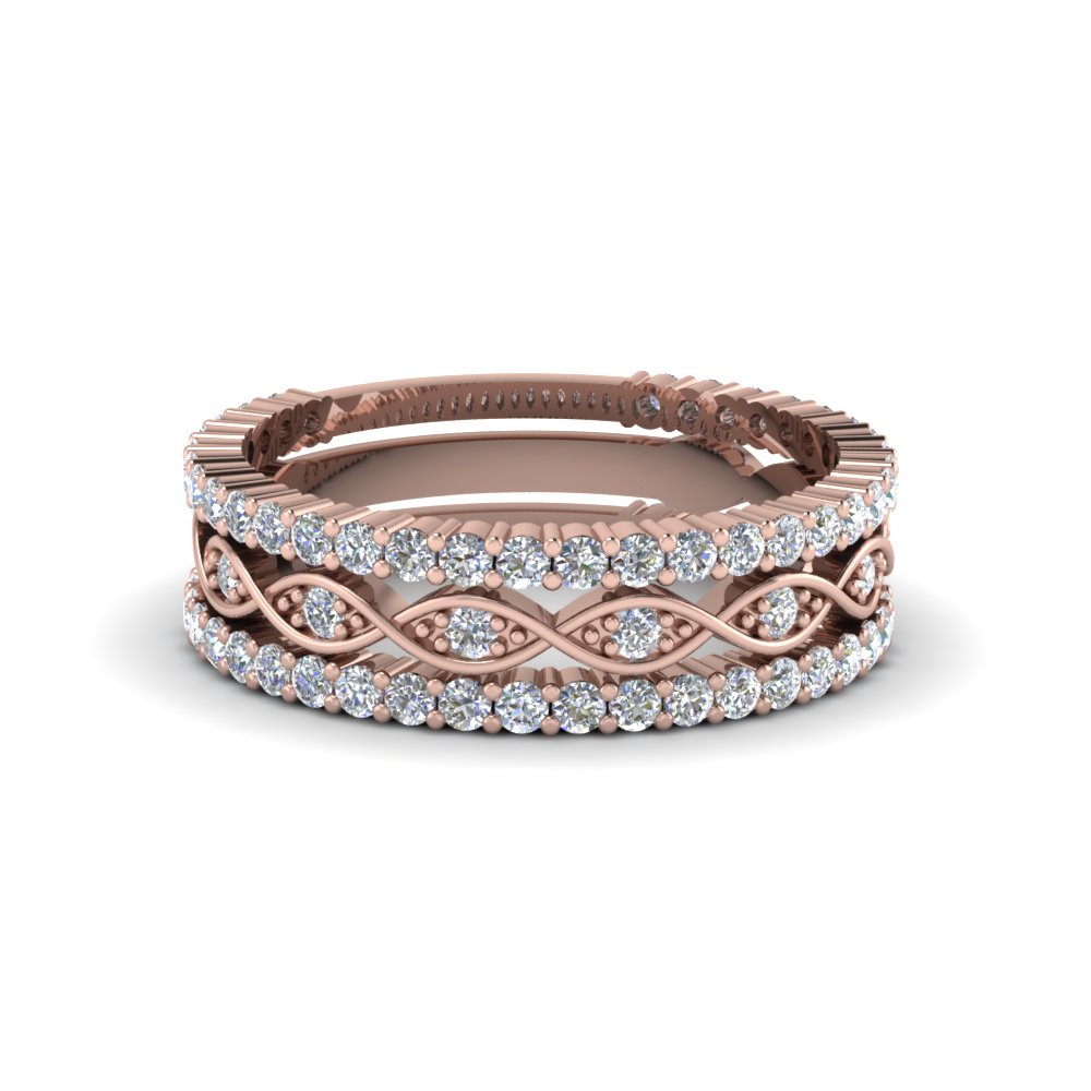 Rose gold diamond stacking bands Rose gold diamond stacking bands
