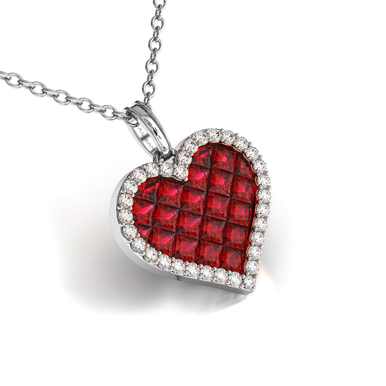 heart ruby princess pendent