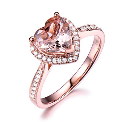 pink heart shaped diamond ring