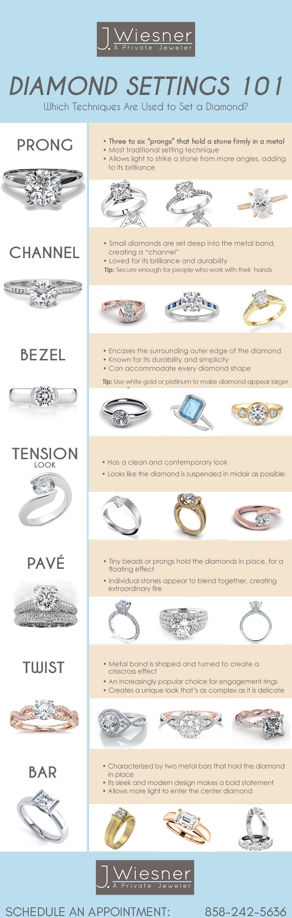 Engagement Ring Settings 101 Infographic