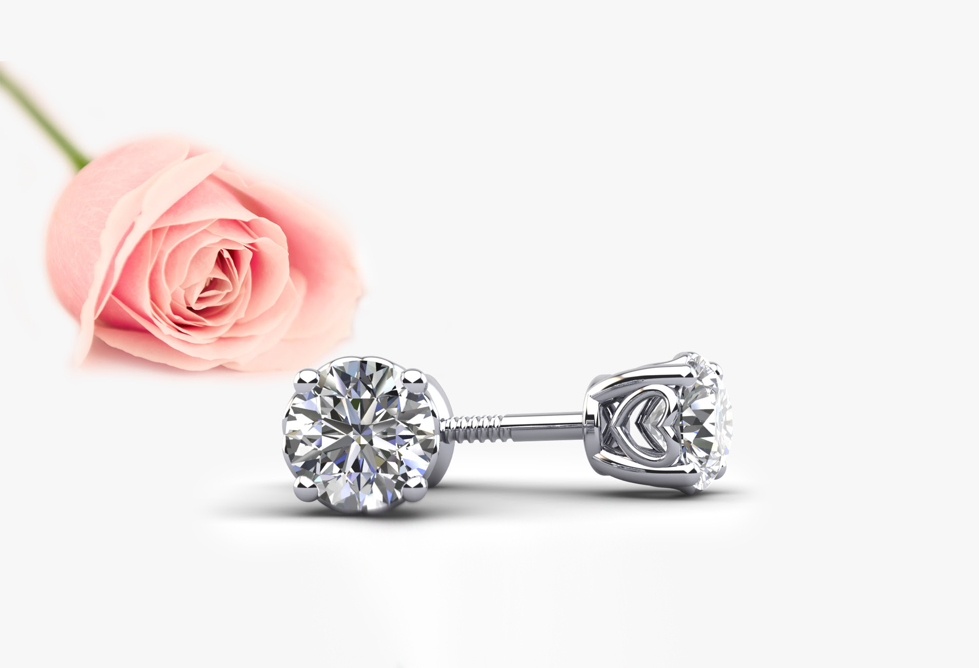 sweetheart stud earrings