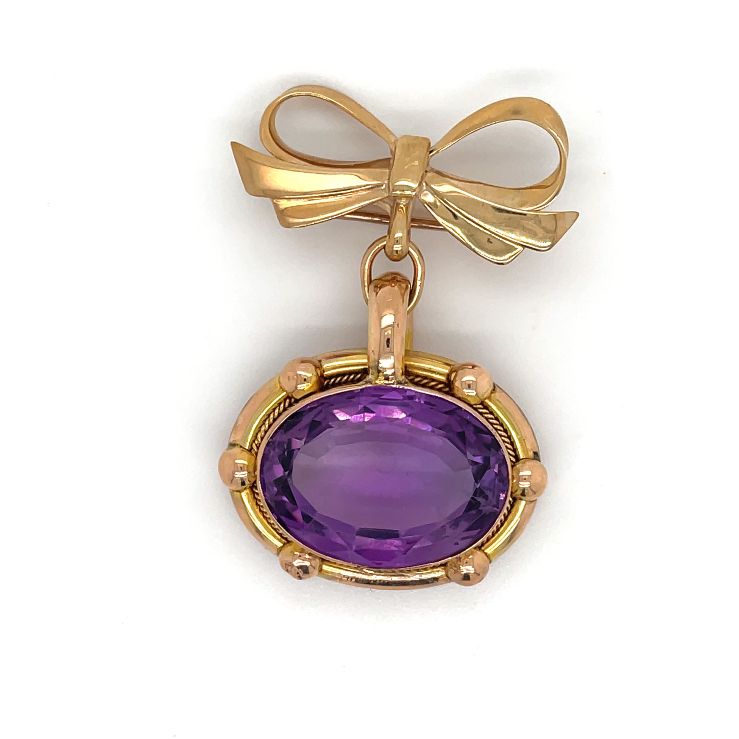 Estate amethyst pin pendant Sale $900 Vintage style diamond pendant