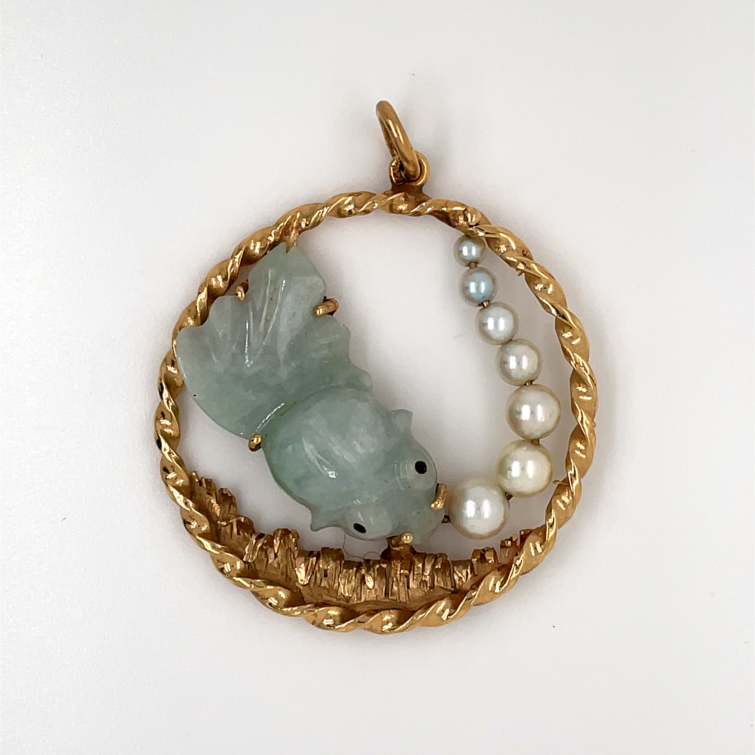 Estate pearl and jade pendant Sale $525 Vintage style diamond pendant